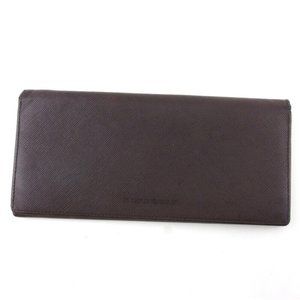 Burberry Long Wallet Logo Leather Authentic USED
